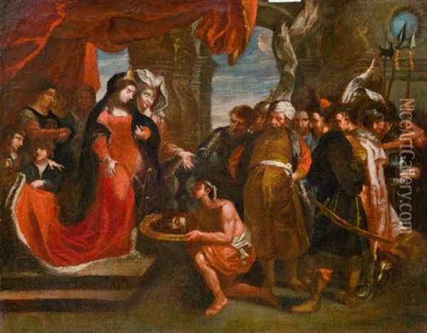 Tomyris Empfangt Das Haupt Konig Cyrus Oil Painting - Justus van (Verus ab) Egmont