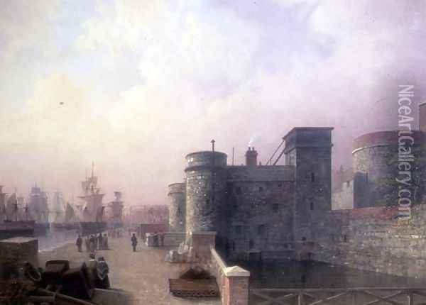Traitors Gate, Tower of London Oil Painting - Henry Pether