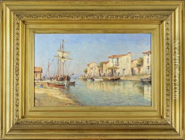 Port De Caronte Oil Painting - Henri Malfroy-Savigny