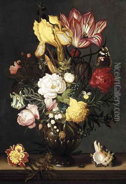 Still-Life 1627 Oil Painting - Ambrosius the Younger Bosschaert