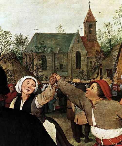The Peasant Dance (detail) 1567 Oil Painting - Jan The Elder Brueghel