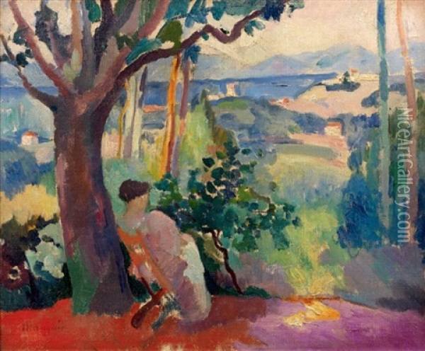 Le Repos, Villa Demiere, Jeanne, Ete Oil Painting - Henri Charles Manguin