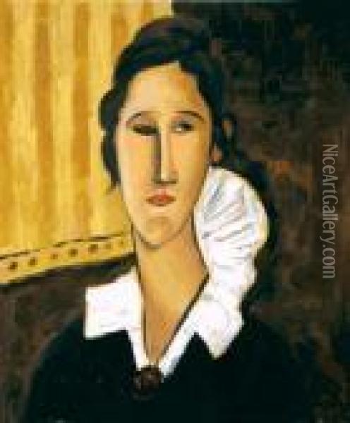 Portrait Of Anna Zborovska Oil Painting - Amedeo Modigliani