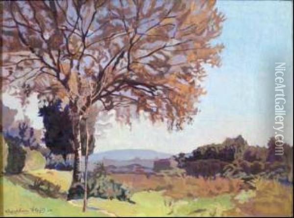 Mattino D'autunno Sulla Riva Dell'arno Oil Painting - Llewelyn Lloyd