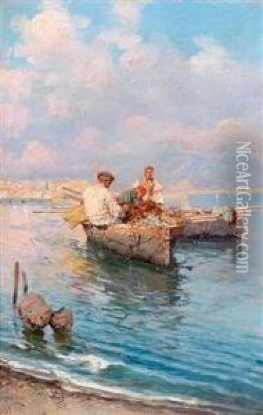Neapolitanische Fischer Oil Painting - Giuseppe Giardiello