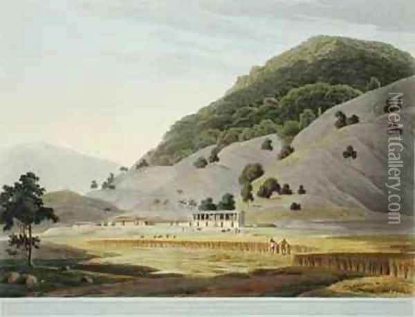 Jugeanor in the Mountains of Sirinagur Oil Painting - Thomas & William Daniell