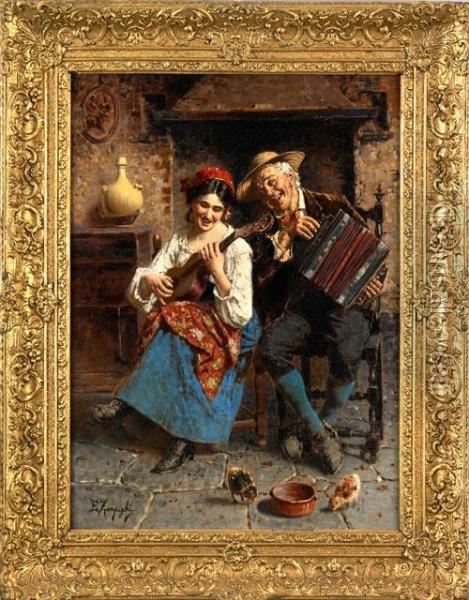 Music Hath Charms Oil Painting - Eugenio Zampighi