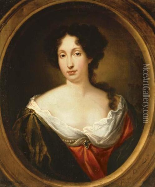 Portrait Of A Lady, Traditionally Identified As Louise De Kerouaille Oil Painting - Simon Dubois