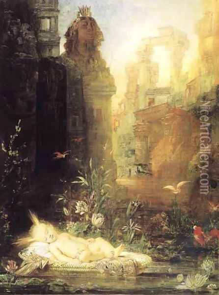 Moses by the Nile Oil Painting - Gustave Moreau