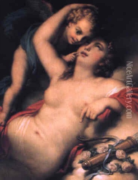 Venus Und Amor Oil Painting - Jean-Baptiste Santerre