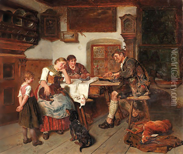 The huntsman's song Oil Painting - Adolf Eberle