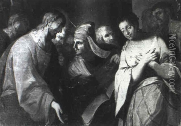 Christus Und Die Ehebrecherin Oil Painting - Giovanni Battista Piazzetta
