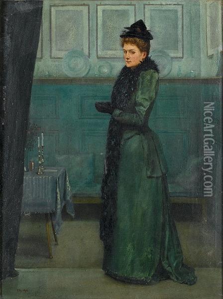 The Visitor Oil Painting - Sir Edward Coley Burne-Jones