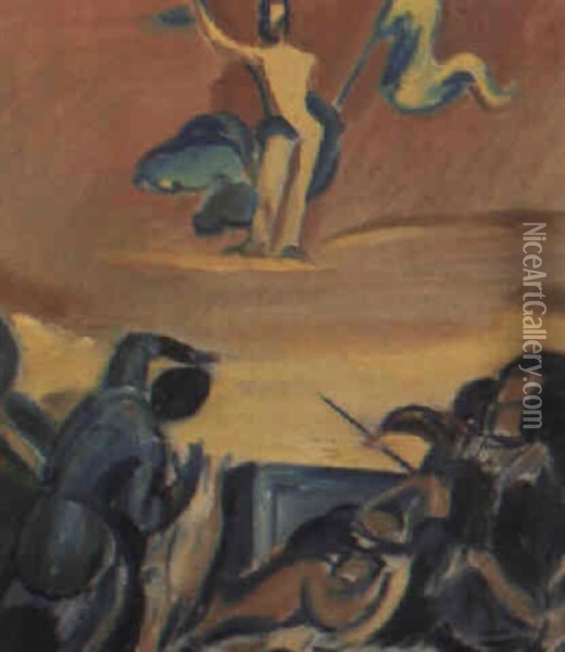 Opstandelsen (studie Efter Titian) Oil Painting - Harald Giersing