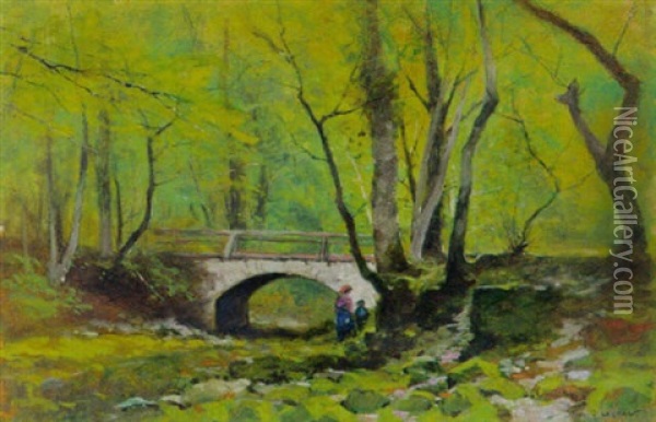 Im Wald Von La Lance Oil Painting - Gustave Eugene Castan