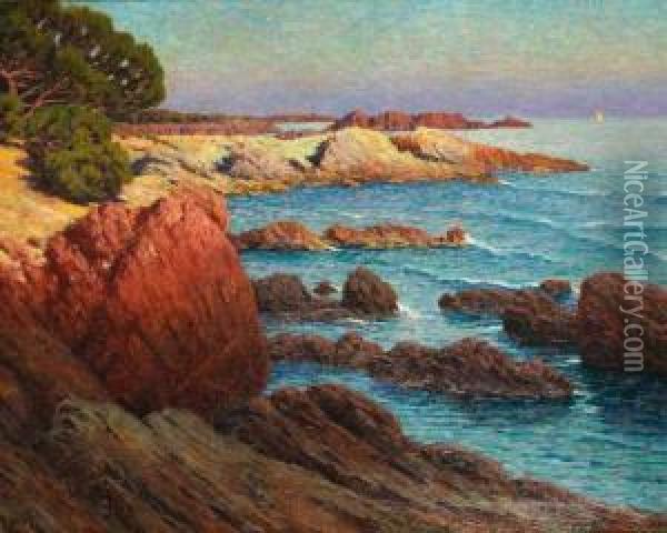  Les Cotes Rocheuses En Mediterranee  Oil Painting - Adelin Charles Morel De Tanguy