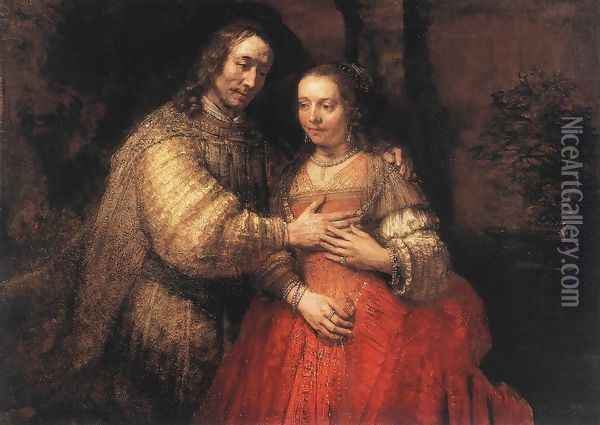 The Jewish Bride c. 1665 Oil Painting - Rembrandt Van Rijn