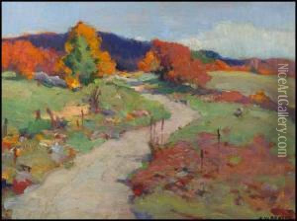 Near Burks Falls, Rocky Country Oil Painting - John William Beatty