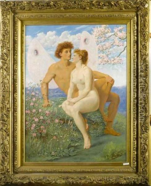 Flora Und Zephyr. Oil Painting - Rudolf Blind