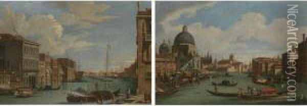View Of The Grand Canal: A Pair Oil Painting - William James