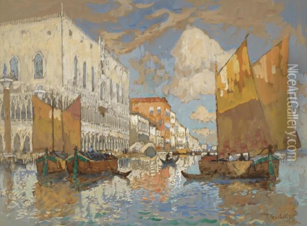 The Doge's Palace, Venice Oil Painting - Konstantin Ivanovich Gorbatov