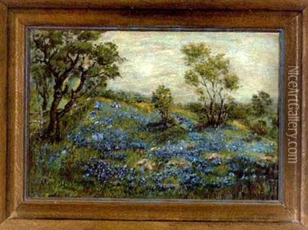 Bluebonnets Oil Painting - Eloise Polk Mcgill