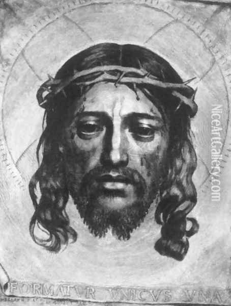 Face of Christ 1649 Oil Painting - Claude Mellan