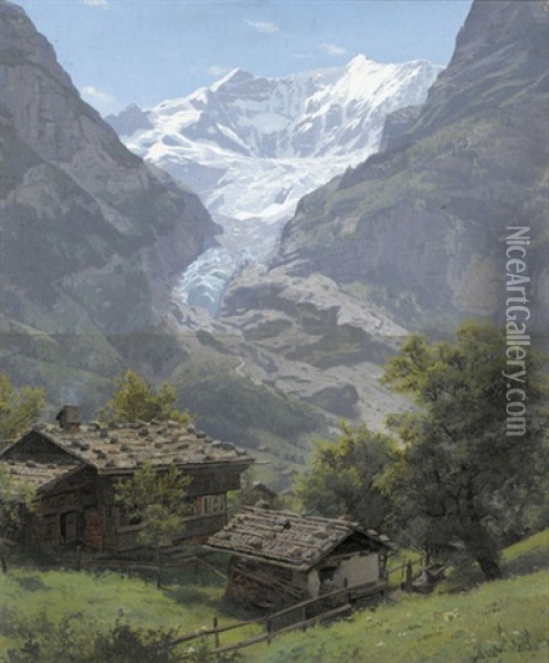 Viescherhorner, Grindelwald Oil Painting - Wilhelm Bernhard Benteli