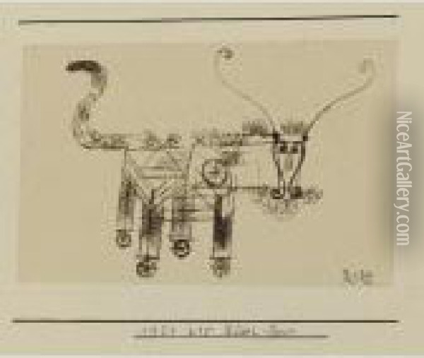Rader-bock (billy-goat On Wheels) Oil Painting - Paul Klee