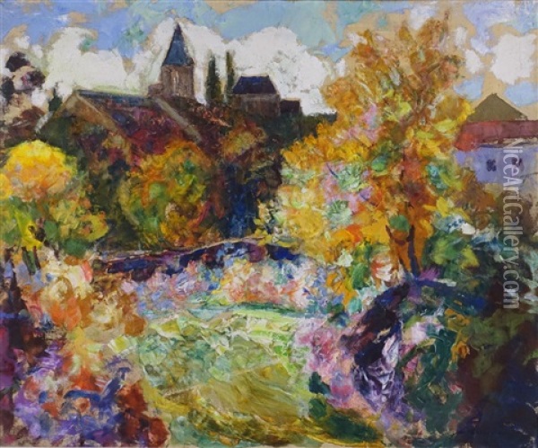 Auvergne, Paysage D'automne Oil Painting - Victor Charreton