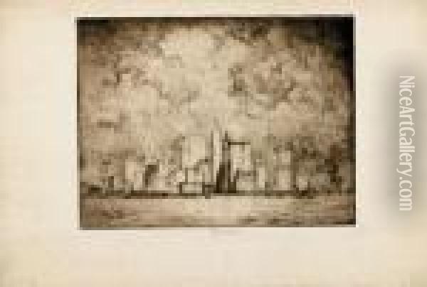 The City In 1915 Oil Painting - Joseph Pennell