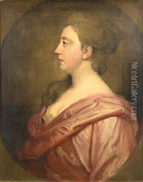 Portrait Of A Lady In Profile Oil Painting - Sir Godfrey Kneller