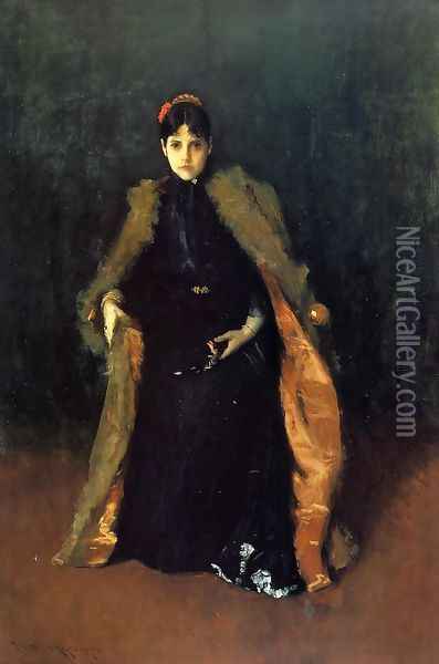Portrait of Mrs C. (Alice Gerson Chase) Oil Painting - William Merritt Chase