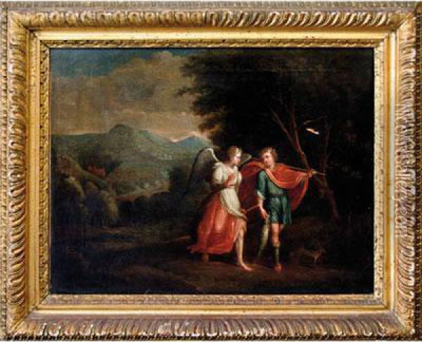 Angelo E Tobia Oil Painting - Cirlce Of Filippo Lauri
