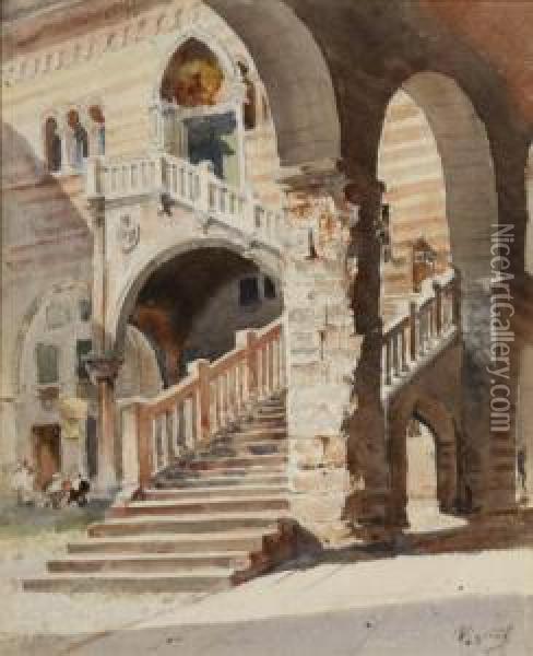 Scenes Of Venice Oil Painting - Pierre Vignal