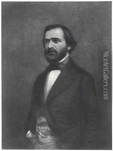Portrait of Giuseppe Verdi 1813-1901 Oil Painting - Charles Michel Geoffroy