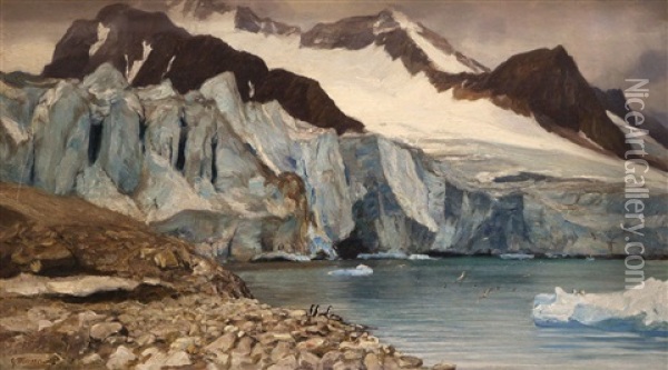 Magdalenenbai Auf Spitzbergen Oil Painting - Georg Macco