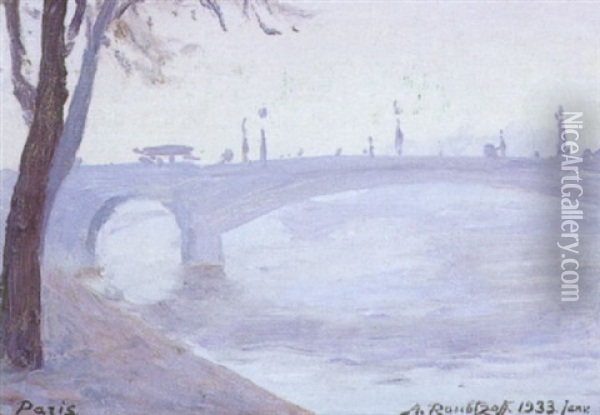 Le Pont Alexandre Iii A Paris Oil Painting - Alexandre Roubtzoff