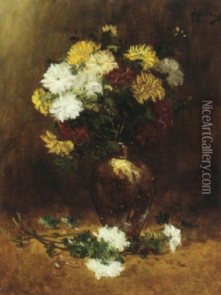 Vase De Fleurs Oil Painting - Alfred Rouby