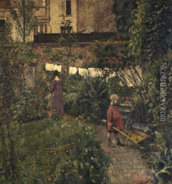 Au Jardin Oil Painting - Georges Lemmen