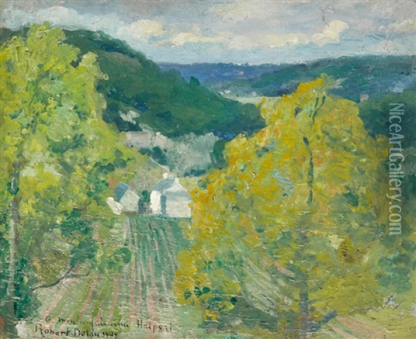 Paysage De La Vallee De Senlis Oil Painting - Robert Delaunay