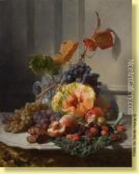 Console Garnie De Fruits Oil Painting - Noter David De