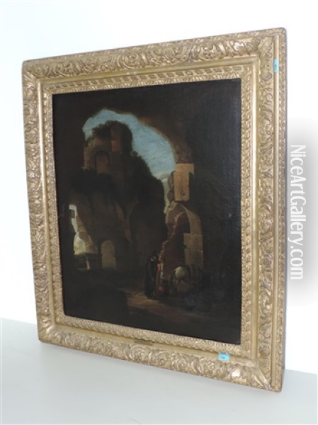 Paar In Der Ruine Oil Painting - Thomas Wyck