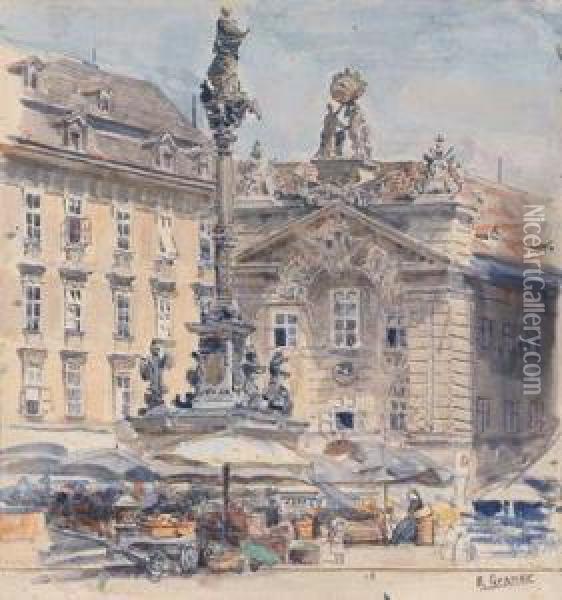 Markt Am Hof Oil Painting - Ernst Graner