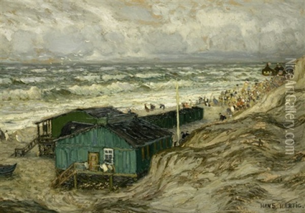 Sturmische See Bei Westerland Oil Painting - Hans Hartig