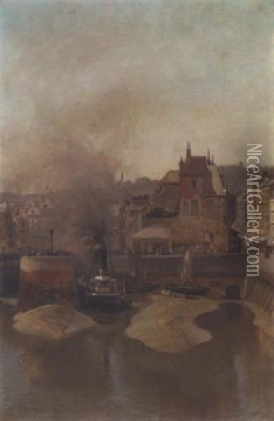 Harbour Scene In France Oil Painting - Nikolai Nikolaevich Gritsenko