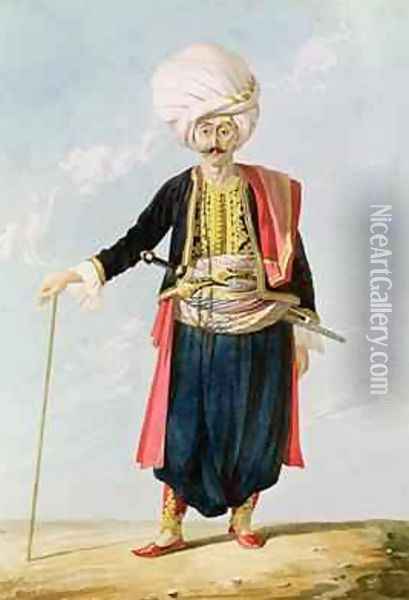A Janissary, c.1823 Oil Painting - William Page