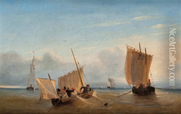 Barques En Mer Oil Painting - Lev Felixovich Lagorio
