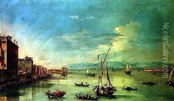 The Venetian Lagoon Oil Painting - Giovanni Antonio Guardi