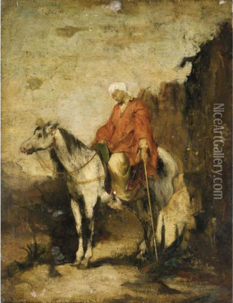 Arabo A Cavallo Oil Painting - Eugene Fromentin
